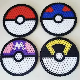 Pokeball Bead Art Coaster