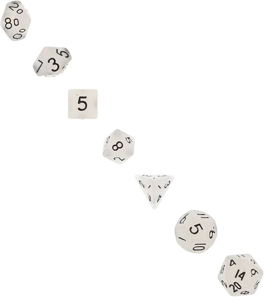 Mini 10mm Polyhedral Dice Set - Glow Clear