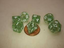 Mini 10mm Polyhedral Dice Set - Ethereal Green