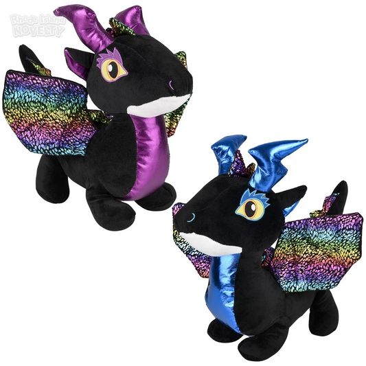 Black with Rainbow Wings Dragon Stuffy