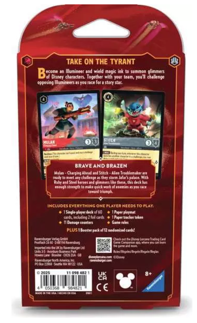 Lorcana TCG: Reign of Jafar Starter Deck Ruby & Steel