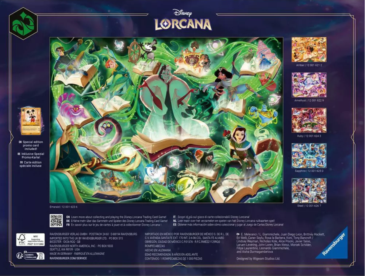 Lorcana Glimmers of the Realm: Emerald 1000pc Jigsaw Puzzle