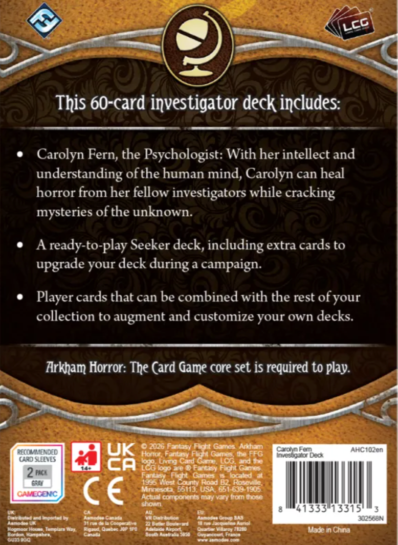 Arkham Horror: The Card Game - Carolyn Fern: Investigator Starter Deck