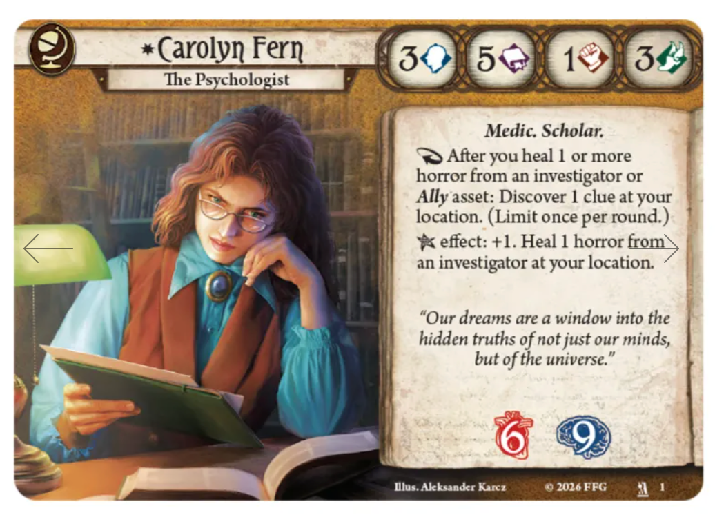 Arkham Horror: The Card Game - Carolyn Fern: Investigator Starter Deck